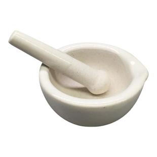 加厚陶瓷研钵玻璃研钵乳钵捣药碗 研磨碗捣药棒 药钵家用捣药罐 捣碎化学实验用Ceramic Mortar And Pestle