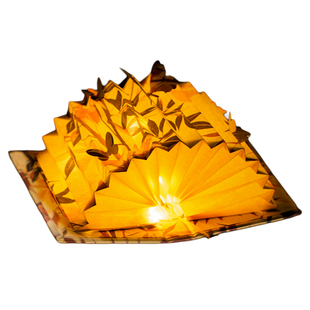 中国风书本灯创意纸雕灯diy材料包古风扇形折叠手工灯笼国风夜灯