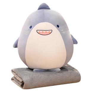 暖手仓鼠抱枕被子两用午睡枕头空调毯子三合一办公室靠枕车载靠垫