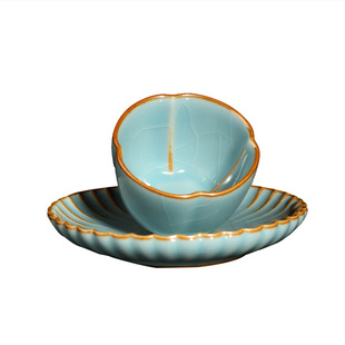 茶学堂哥窑主人杯手工水蓝釉开片可养品茗杯茶盏陶瓷茶杯功夫茶具