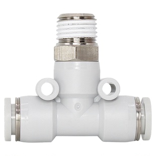 亚德客PEB螺纹三通气管接头3分2分牙气动T型10/6/8mm软管快插气头