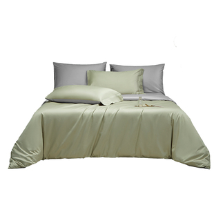 邵氏 四件套纯色全棉贡缎被套床上用品床单床笠纯棉床上四件套