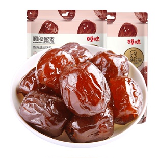 百草味阿胶蜜枣228g*2无核金丝去核椰枣大枣红枣休闲零食蜜饯