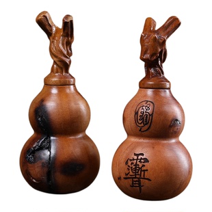天然雷击枣木养剑葫芦福禄创意文玩办公室摆件手把件手工挂件饰品