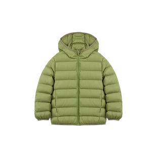 ebaer儿童轻薄羽绒服2025冬新款男女童90白鸭绒连帽排骨羽绒外套