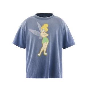 Saint Michael卡通动漫奇妙仙子水洗做旧短袖美式休闲宽松纯棉T恤