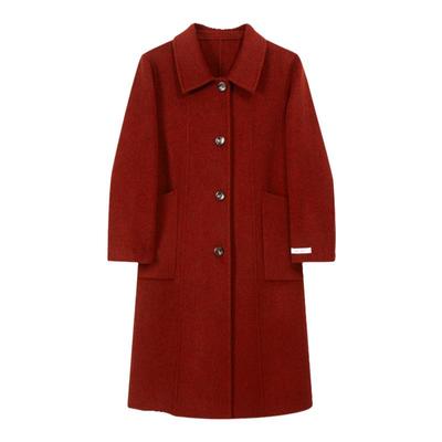 中长款正肩方领休闲双面羊绒大衣