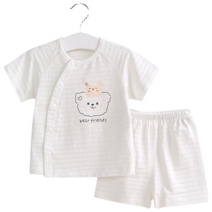 7个月宝宝衣服上下两件套6婴儿夏季衣薄款分体短袖套装纯棉一岁八