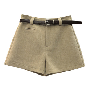 XIBEIERXIXI高腰短裤女外穿2025冬季显瘦A字阔腿裤百搭休闲靴裤子