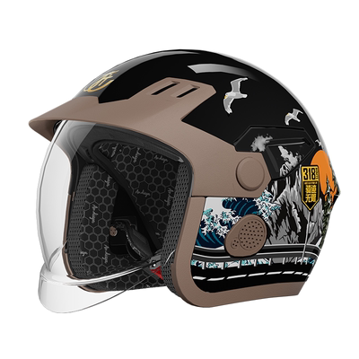 君豪龙冬盔保暖防冻四季可带半盔