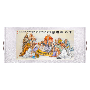 中式挂画十八罗汉画像护持正法十八位人物国画挂画玄关墙壁装饰画