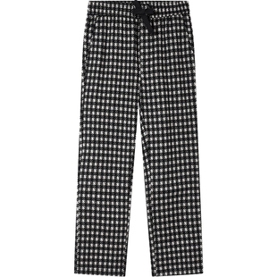 BM男士高端休闲裤2025新款裤子男潮牌复古千鸟格子直筒裤宽松秋季