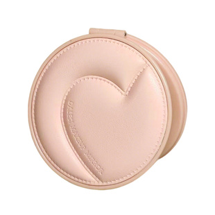 高档皮质可折叠手持化妆镜便携式旅行随身补妆双面高清放大小镜子