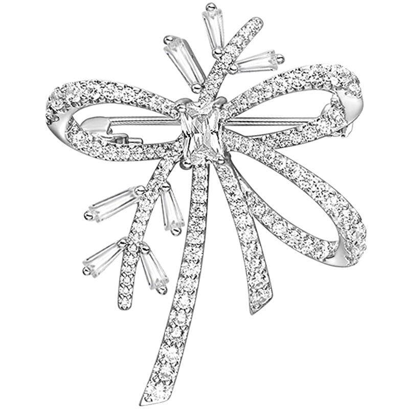 【自营】HEFANG Jewelry/何方珠宝丝带初雪胸针 轻奢百搭配饰女