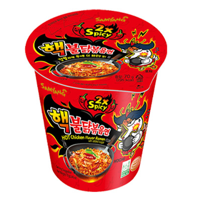 韩国三养杯装双倍辣火鸡面整箱