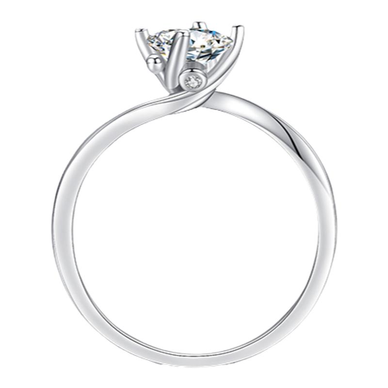 MODIANs925纯银经典1克拉仿真钻戒指女原创设计时尚求婚生日礼物