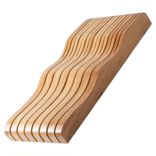 木质抽屉式刀架家用横放卧式刀座刀具收纳橡胶木刀架底座厨房用品