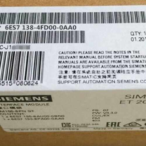 议价6ES7138-4FD00-0AA0西门子ET200S 电子模块6ES71384FD000AA0