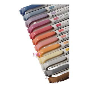 新色日本ZEBRA斑马荧光色笔官网淡色系WKT7双头学生用做记号笔标记划重点笔手账文具彩色旗荧光笔全套舰店