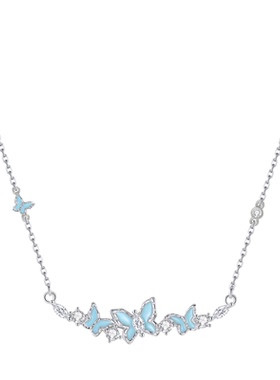 夜光蝴蝶项链小众精致吊坠