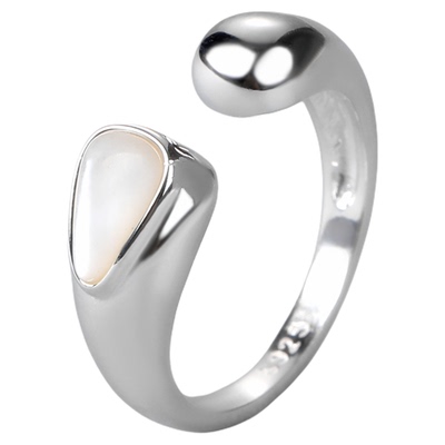 天然母贝月光戒指女轻奢小众设计