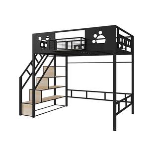 新铁艺高架床单上层床小户型省空间床上床下桌loft复式儿童阁楼床