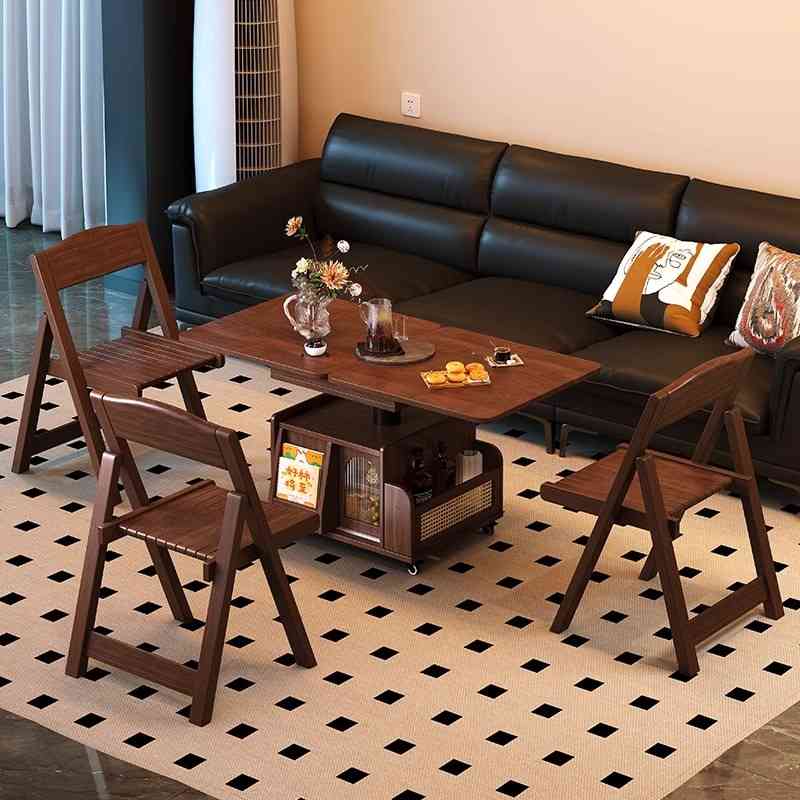 升降茶几折叠移动推车实木茶台茶桌小户型客厅多功能沙发餐桌两用