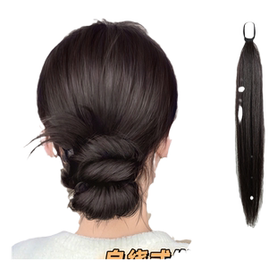 全真发自绕发束丸子头假发发圈蓬松增发量花苞头发包颅顶盘发神器