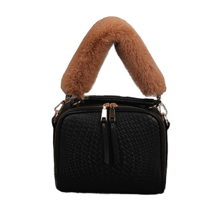 毛毛绒手提包带子包配件仿皮草金属链条女单肩斜挎背包宽带子单买