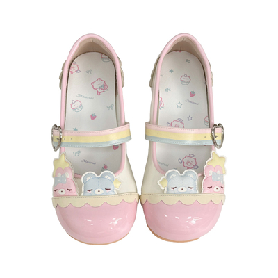 【祈愿星】原创拼色甜美可爱lolita低跟单鞋