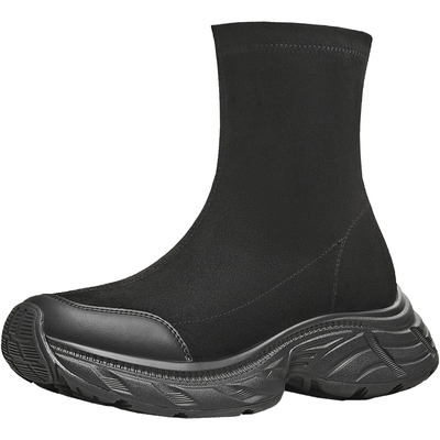 天美意运动厚底弹力靴长靴瘦瘦靴女鞋子高筒时装靴短靴2025冬新款