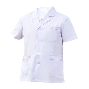 邦乐华白大褂短袖短款男医生服半袖夏季护士服女白大衣薄款工作服