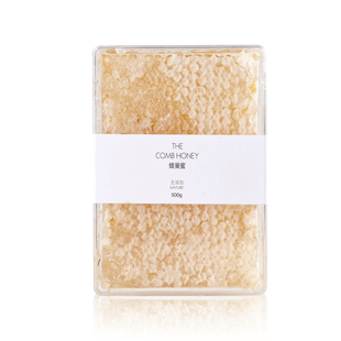 蜂巢蜜500g盒装嚼着吃纯正天然蜂蜜农家自产土蜂蜜野生荆条巢蜜