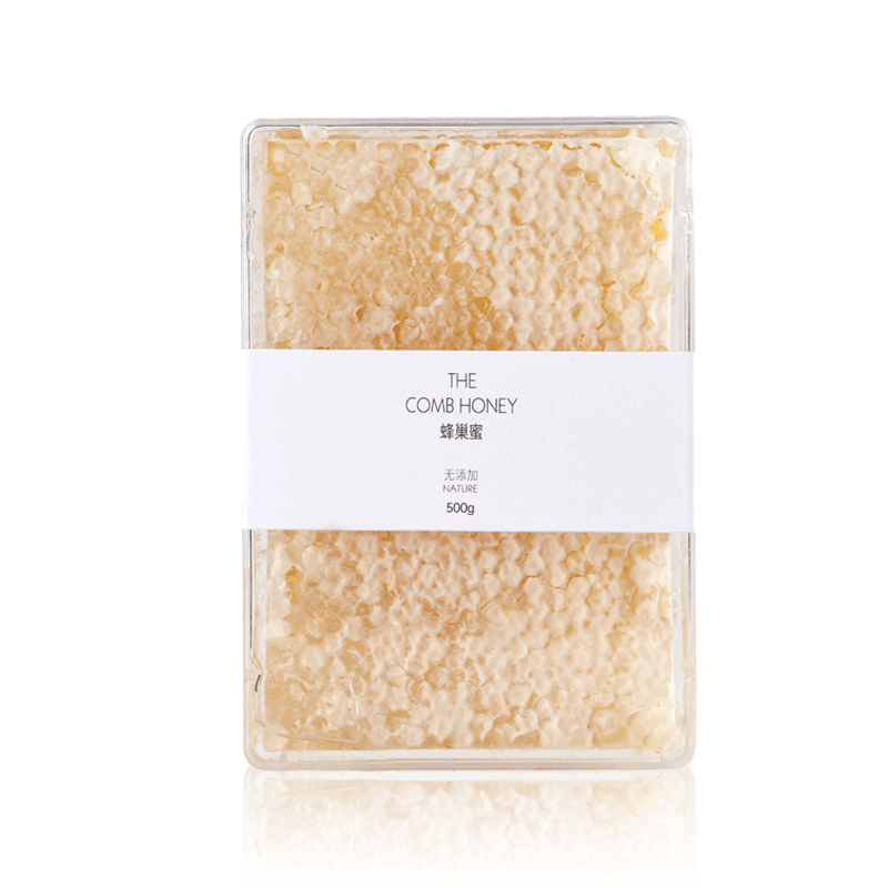 蜂巢蜜500g盒装嚼着吃纯正天然蜂蜜农家自产土蜂蜜野生荆条巢蜜