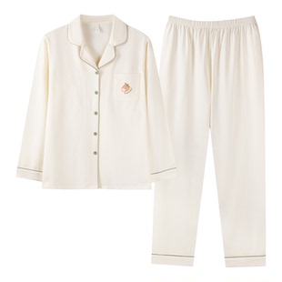 睡衣女款春秋季纯棉长袖2026新款100%全棉女士休闲秋天家居服套装