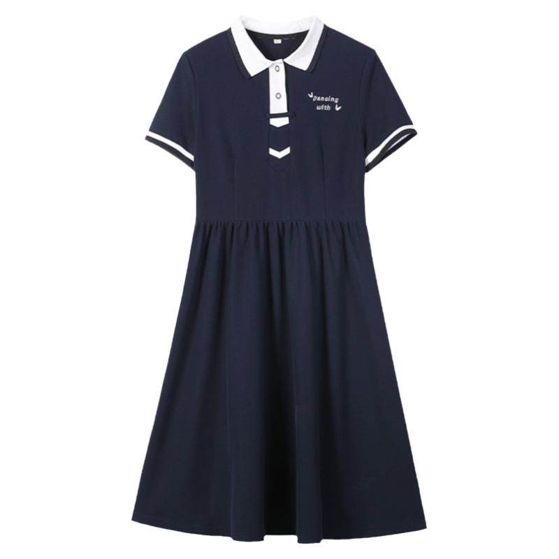 中学生连衣裙海军风初中生少女裙子2026年夏季新款夏装海军领白裙
