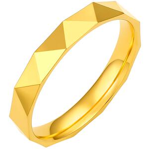 周六福锋芒5G黄金戒指女计价足金指环素戒手饰无极金节日礼物