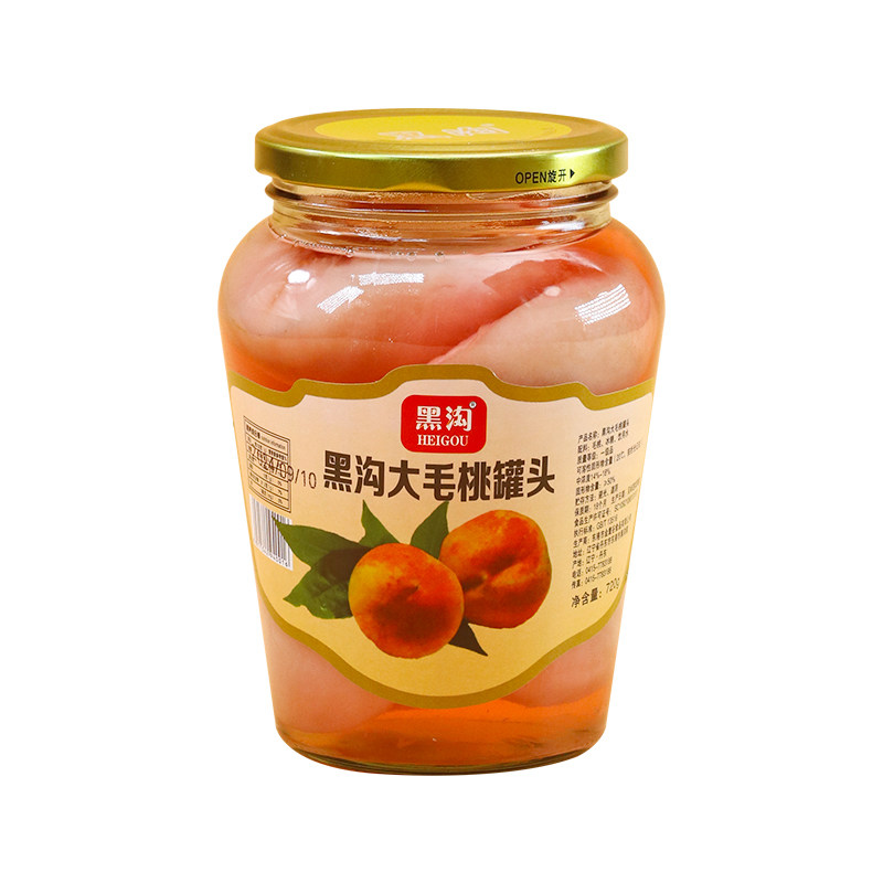 丹东黑沟大毛桃罐头酸甜口水果罐头东北特产烘焙食材零食东港红心