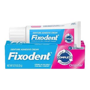 美国Fixodent假牙固齿剂固定假牙稳固剂义齿黏合剂霜21克