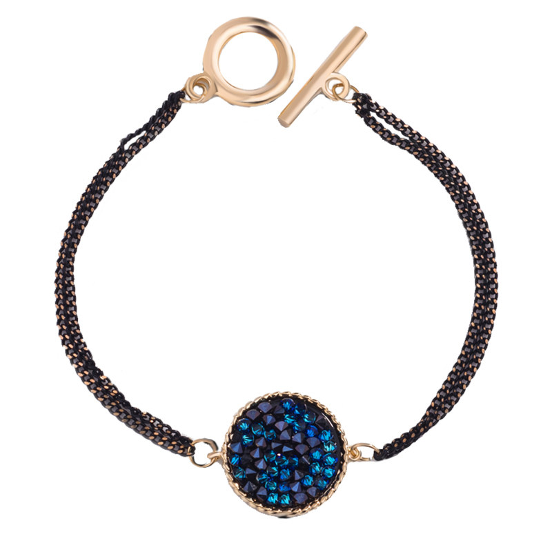 轻奢小众设计感蓝星耀圆手链女 韩版 简约闺蜜情人节礼物 高档