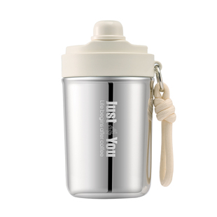 铜印熙玺316L无缝内胆双饮咖啡保温杯男女士吸管水杯情侣可爱杯子