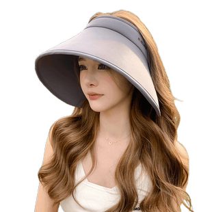 全脸防晒帽女夏季防紫外线加大帽檐空顶太阳帽子环绕式冰丝遮阳帽