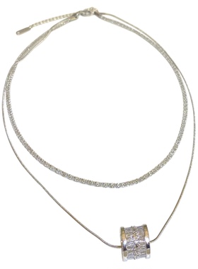 女合金双层叠戴小蛮腰项链