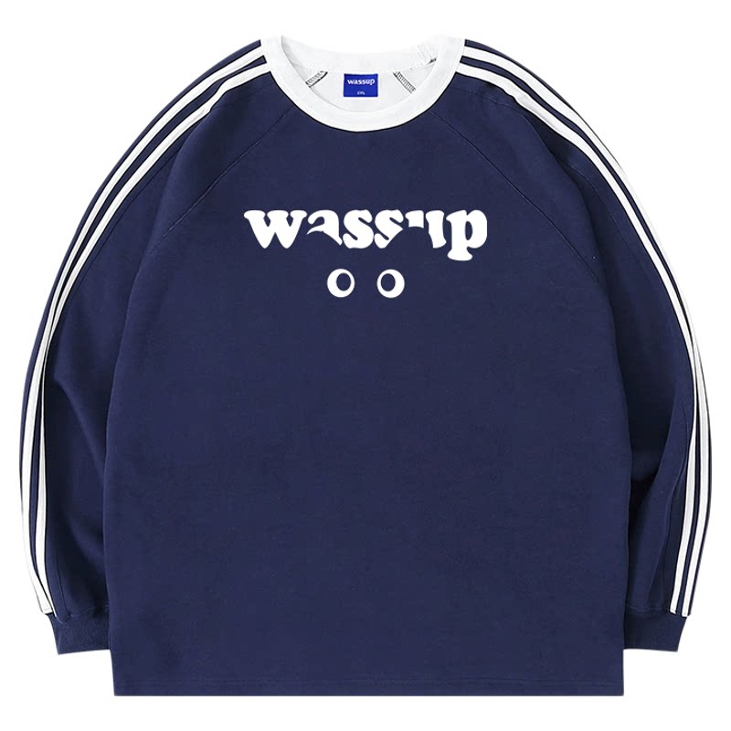 WASSUP猫咪字母美式长袖卫衣女秋