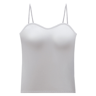 新疆长绒棉显瘦弹力吊带打底衫免穿文胸内搭外穿修身纯色细带背心