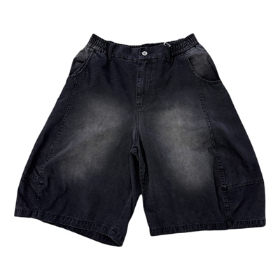 潮牌美式高街做旧五分短裤男