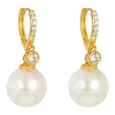 珠光宝气经典百搭白色珠珠耳坠款