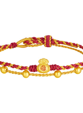 周大生转珠阁好运连珠黄金手绳