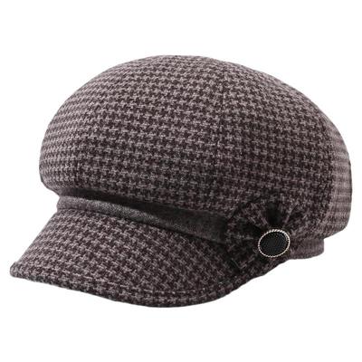 中老年人秋冬季毛呢保暖鸭舌帽女