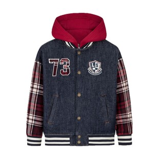 Levi's李维斯童装男童棉服2026新款中大童潮酷拼牛仔外套棉衣保暖